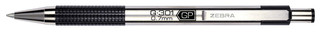 Ручка гелевая Zebra G-301 автоматич., 0.7мм, черный корпус, резин. манжета