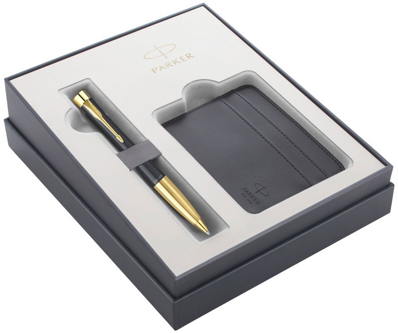 Набор Parker 2021: ручка шариковая Parker Urban Core K314, Muted Black GT + чехол для карт