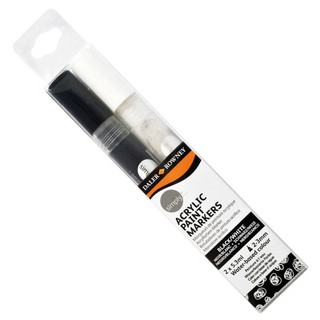 Маркеры акриловые Simply, чёрный + белый, 2-3 мм 3