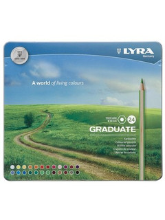 Карандаши "Graduate Permanent", 24 цвета LYRA, в металлич.коробке