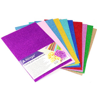 Материал для творчества фоамиран Alingar, А4, 2 мм, глитер, 1...