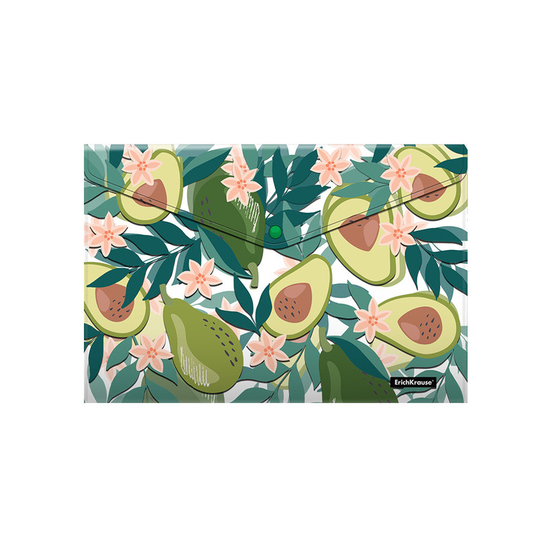 Папка-конверт на кнопке пластиковая ErichKrauseR Avocado Dusk, A4 