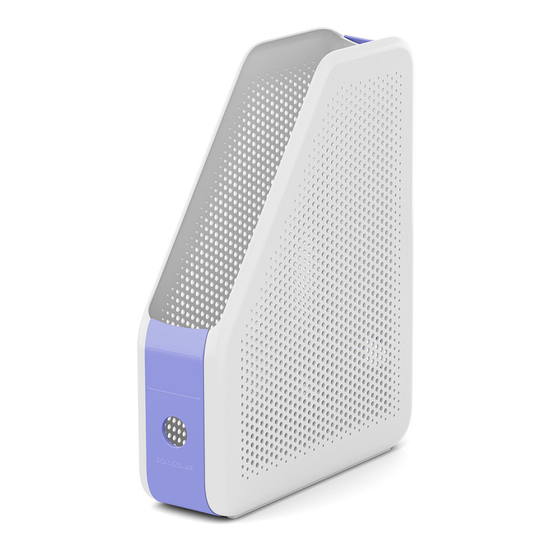 Подставка для бумаг вертикальная пластиковая ErichKrauseR Forte, Pastel, 75мм, белый с фиолетовой вставкой