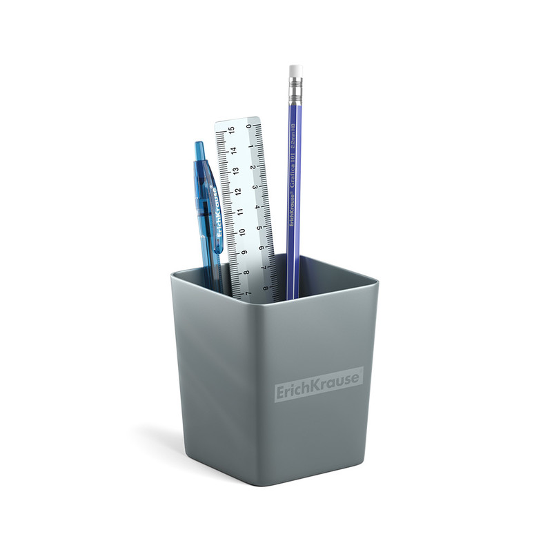 Набор настольный пластиковый ErichKrauseR Base, Ice Metallic, серебряный