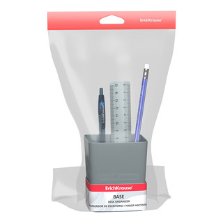 Набор настольный пластиковый ErichKrauseR Base, Ice Metallic, серебряный 2