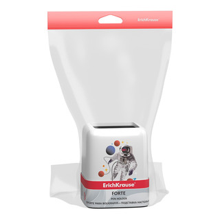 Подставка настольная пластиковая ErichKrauseR Forte, Cosmonaut, белый с черной вставкой 2