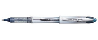 Ручка-роллер Uni-Ball. Vision Elite, корпус серебристый, 0.8 мм, чернила темно-синие