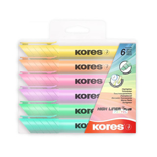 Текстовыделители 'High Liner Plus', 1-5 мм, 6 цветов, Kores 1