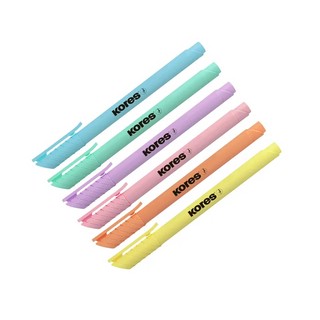 Набор текстовыделителей 'Hight Liner Pastel' 6 цветов, 1-4 мм, скошенный наконечник, Kores