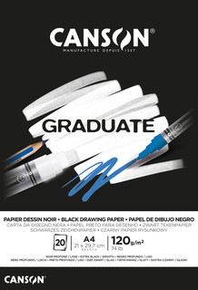 Альбом-склейка для смешанных техник Canson 'Graduate' A4 20 л 120 г, черная бумага