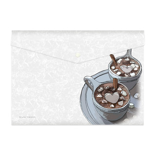 Папка конверт на кнопке, 'Горячий шоколад' А4