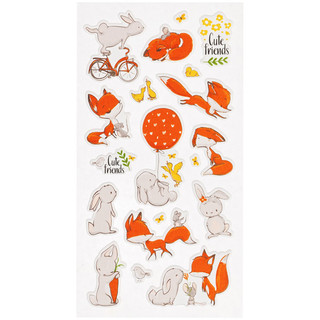 Наклейки объемные MESHU 'Fox & bunny', 10*19 см, пакет европодвес 1