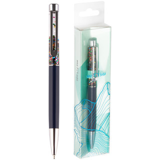 Ручка шариковая автоматическая MESHU "Black sand" 1.0 мм, чернила синие, корпус черный (блестки)