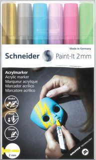 Набор маркеров акриловых Schneider "Paint-it 310", 2мм, 6 цветов пастель