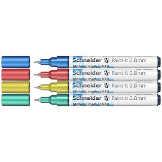 Набор маркеров для декорирования Schneider "Paint-It 010", металлик, 4 цвета, 0.8мм
