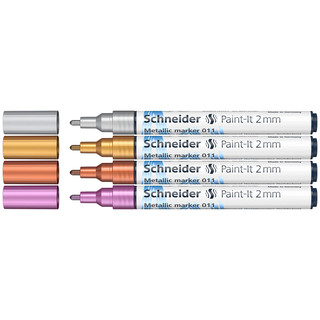 Набор маркеров для декорирования Schneider "Paint-It 011", металлик, 4 цвета, 2мм