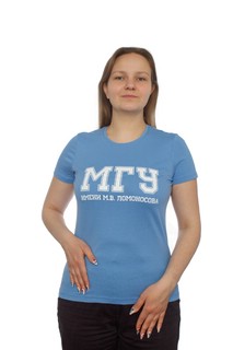 Футболка с надписью МГУ имени М.В. Ломоносова на русском языке