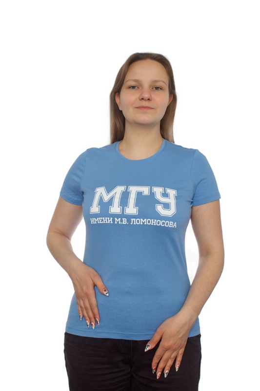 Футболка с надписью МГУ имени М.В. Ломоносова на русском языке