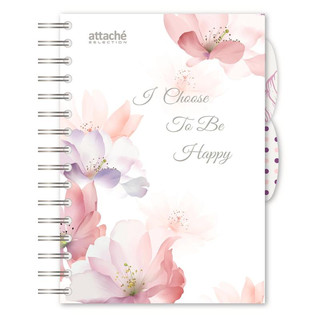 Бизнес-тетрадь на спирали "Flower Dreams I Choose", А5, 140 листов, клетка Attache Selection, цвет розовый
