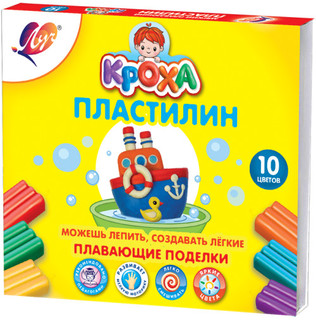 Пластилин плавающий 'Кроха', 10 цветов, ЛУЧ
