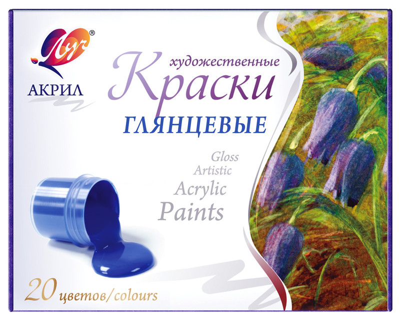 Краски акриловые, художественные, 20 цветов, Луч