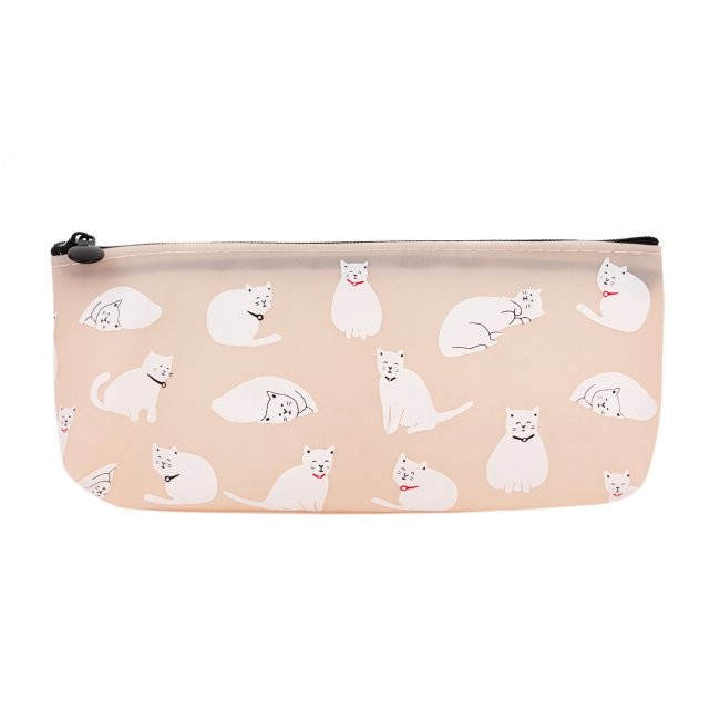 Пенал 'Cats in pink' 1 отделение на молнии, Kawaii Factory