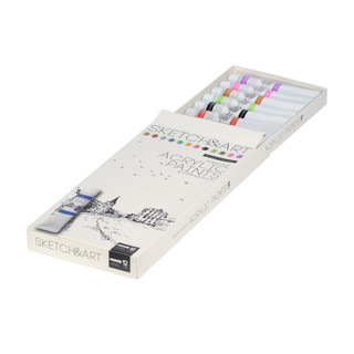 Краски акриловые, 12 цветов, 12 мл, металлизированные 3