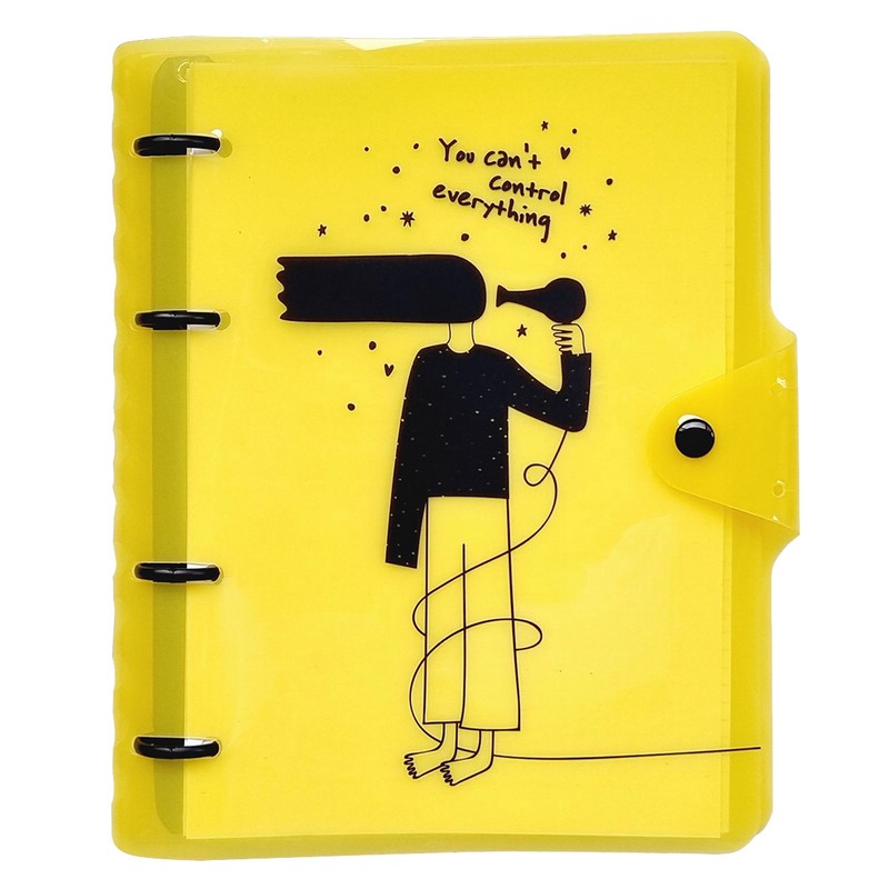 Тетрадь Situation.желтый, А5, 120 л, клетка, на кольцах, пластик, Infolio