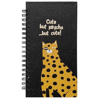 Блокнот Silly.леопард, 94х174 мм, 100 л, клетка, твердый пере...