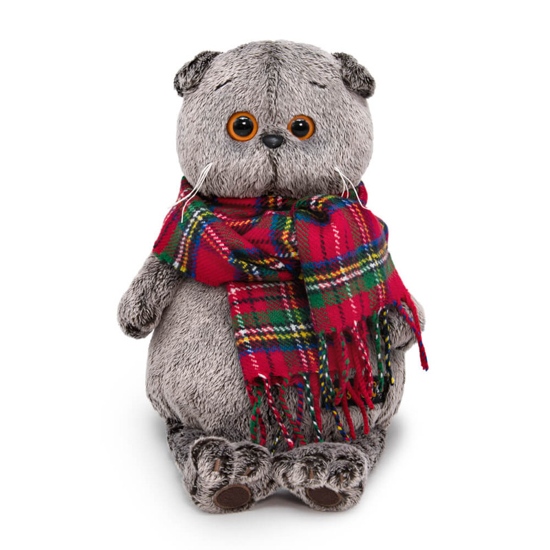 Басик  и красный шарф в клеточку, 22 см, артикул Ks22-017