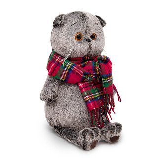 Басик  и красный шарф в клеточку, 22 см, артикул Ks22-017 2