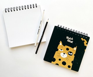 Альбом для рисования Silly.леопард, 40 л, 172х172 мм, мягкий переплет, спираль, Be Smart (скетчбук) 5