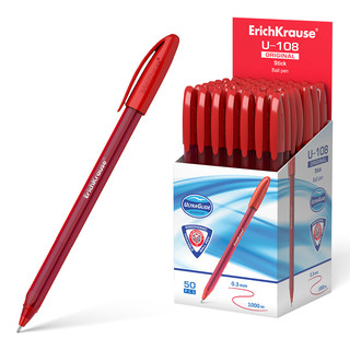 Ручка шариковая 1.0, U-108 Original Stick, ErichKrause, Ultra Glide Technology, красная