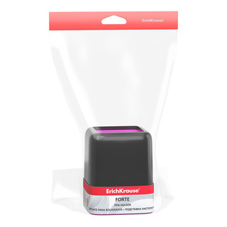 Подставка наст.пластик ErichKrause Forte Accent, черный с розовой вставкой 2