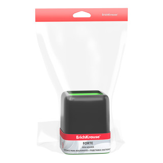 Подставка наст.пластик ErichKrause Forte Accent, черный с зеленой вставкой 2