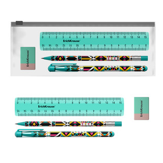 Набор канцелярский 4 предмета 'Ornament' в zip-пакете, ErichKrause