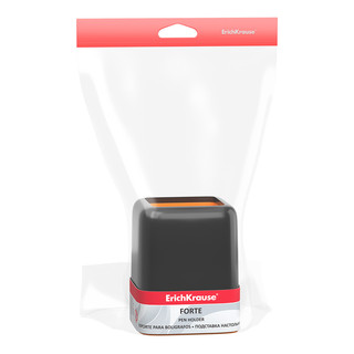 Подставка наст.пластик ErichKrause Forte Accent, черный рыжей вставкой 2