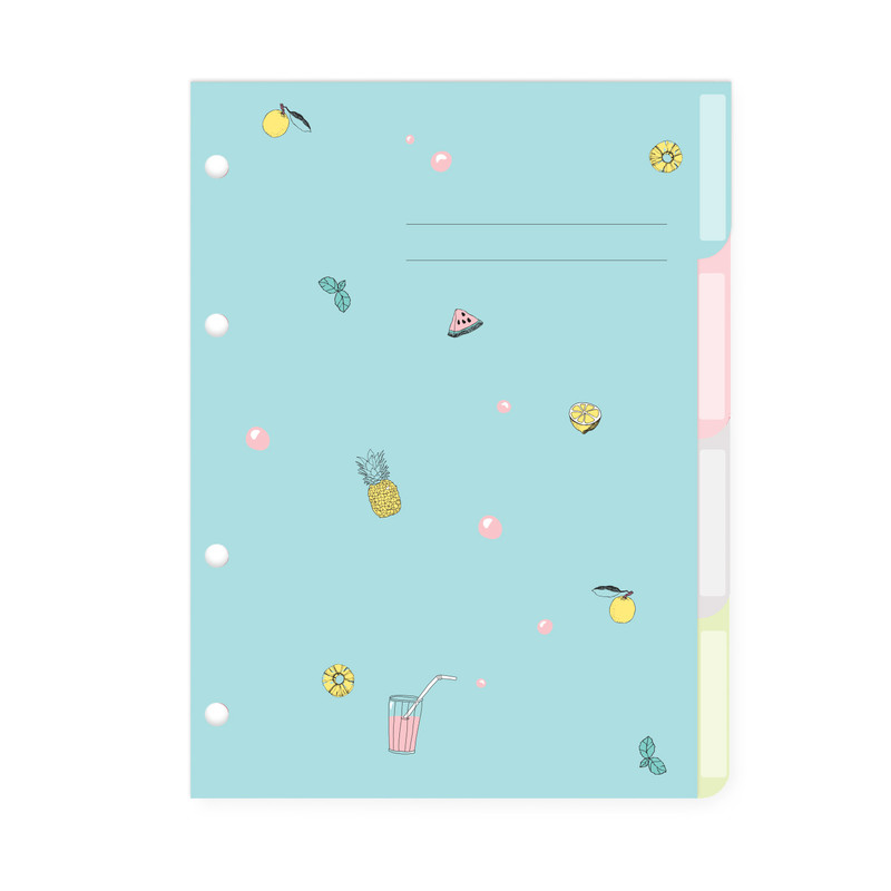 Разделители для тетради на кольцах 'Juice party' А5, 4 листа в комплекте