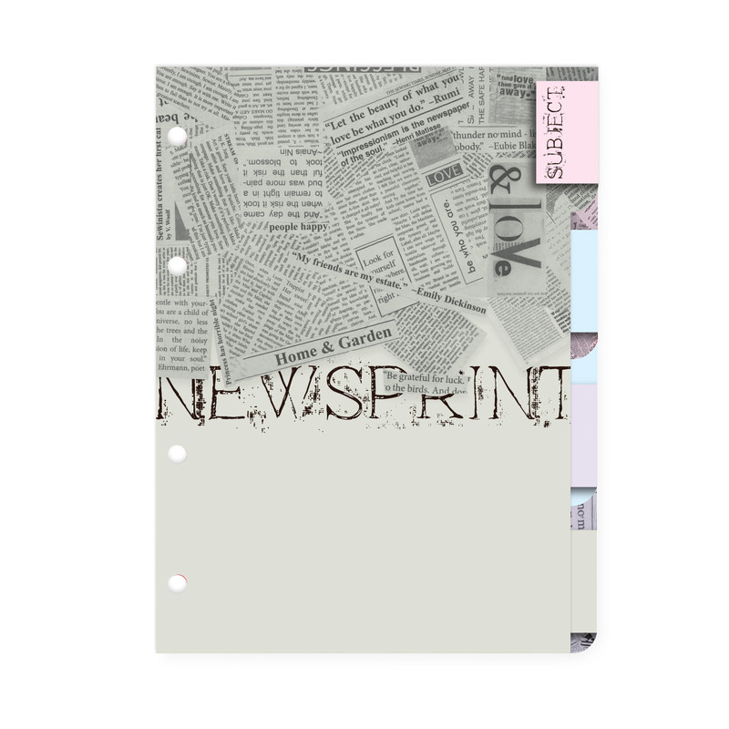 Разделители для тетради на кольцах 'Газета' А5, 4 листа в комплекте