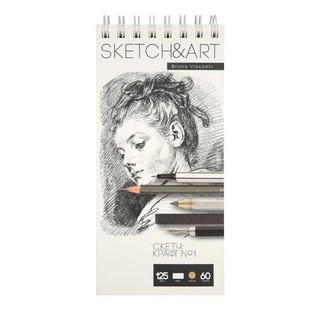 Скетчбук Sketch&Art, А5, 60 л, на гребне, грубый крафт