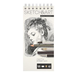 Скетчбук Sketch&Art, А5, 60 л, на гребне, грубый крафт 1