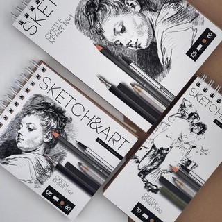 Скетчбук Sketch&Art, А5, 60 л, на гребне, грубый крафт 6