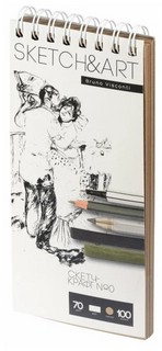 Скетчбук Sketch&Art, А5, 105х220 мм, 100 л, крафт, на гребне 2