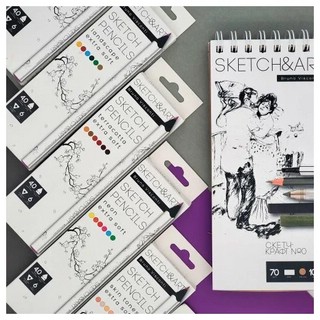 Скетчбук Sketch&Art, А5, 105х220 мм, 100 л, крафт, на гребне 6