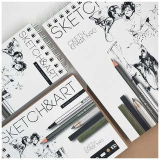 Скетчбук Sketch&Art, А5, 105х220 мм, 100 л, крафт, на гребне 9