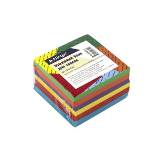 Блок бумажный для записи Alingar, 8.5х8.5х5 см, цветной Mix