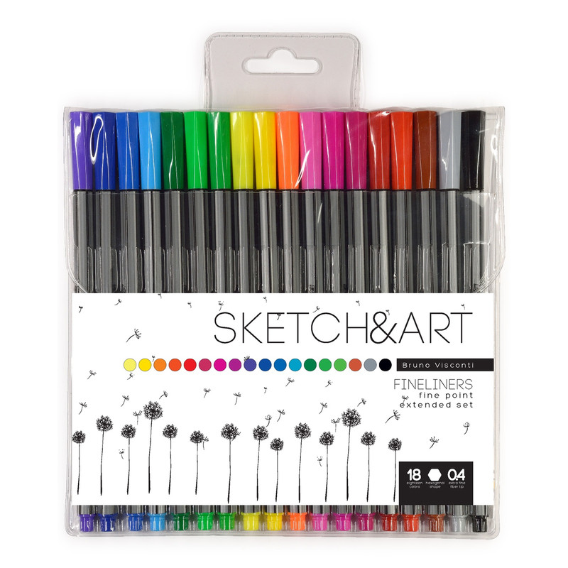 Набор ручек капиллярных (файнлайнеров) 'Basic' 18 цветов