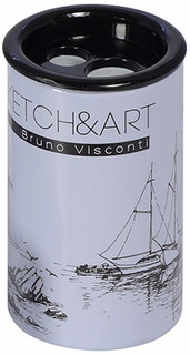 Точилка Sketch&Art, металлическая, с контейнером, 2 отверстия, Bruno Visconti