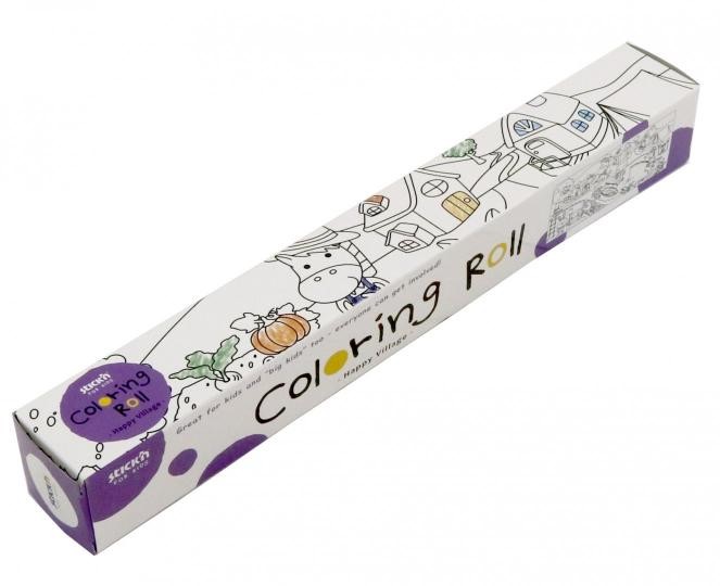 Ролик самоклеящийся для раскрашивания 'Деревня' 31х355 см, Stick`n