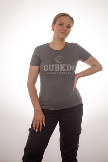 Футболка с логотипом РГУ нефти и газа (женская)